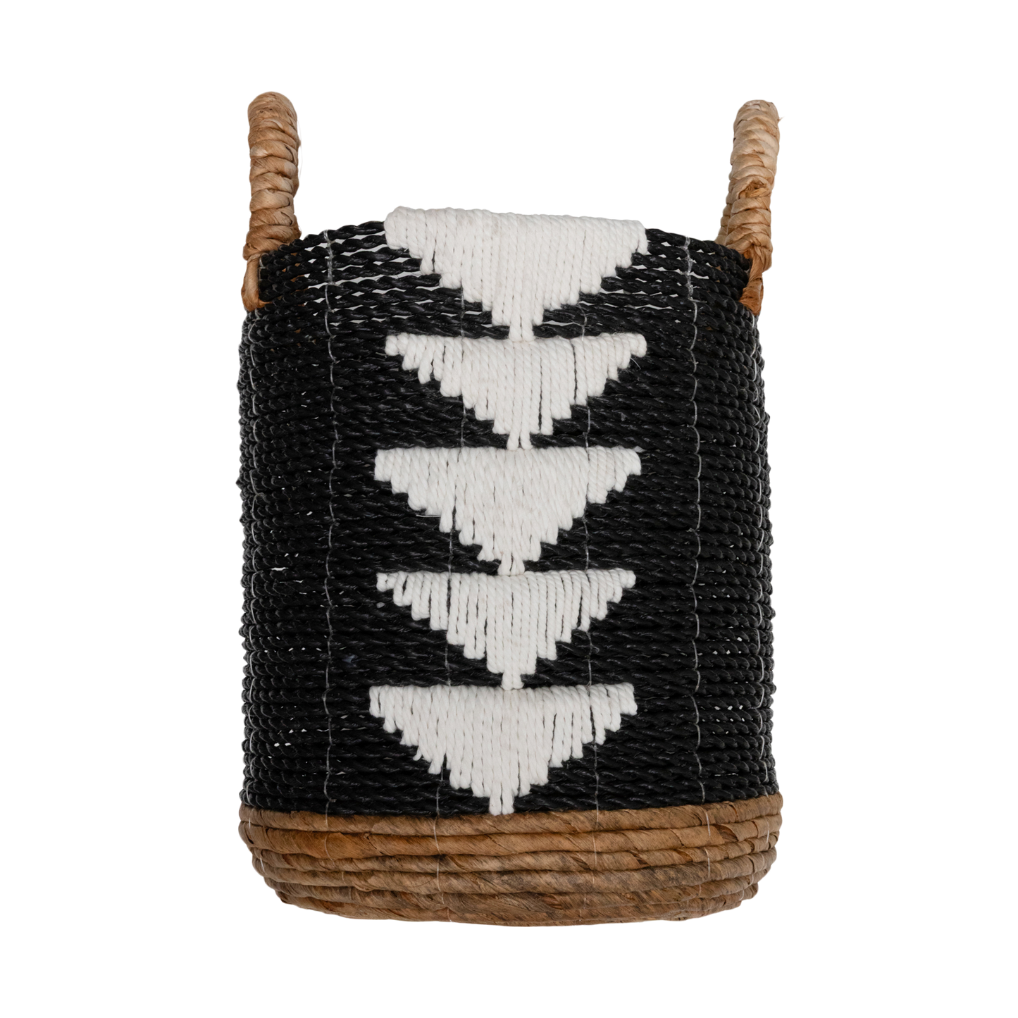 The Black Rope Raffia Rattan Basket