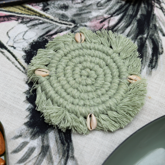 Macrame Beaded Coaster
