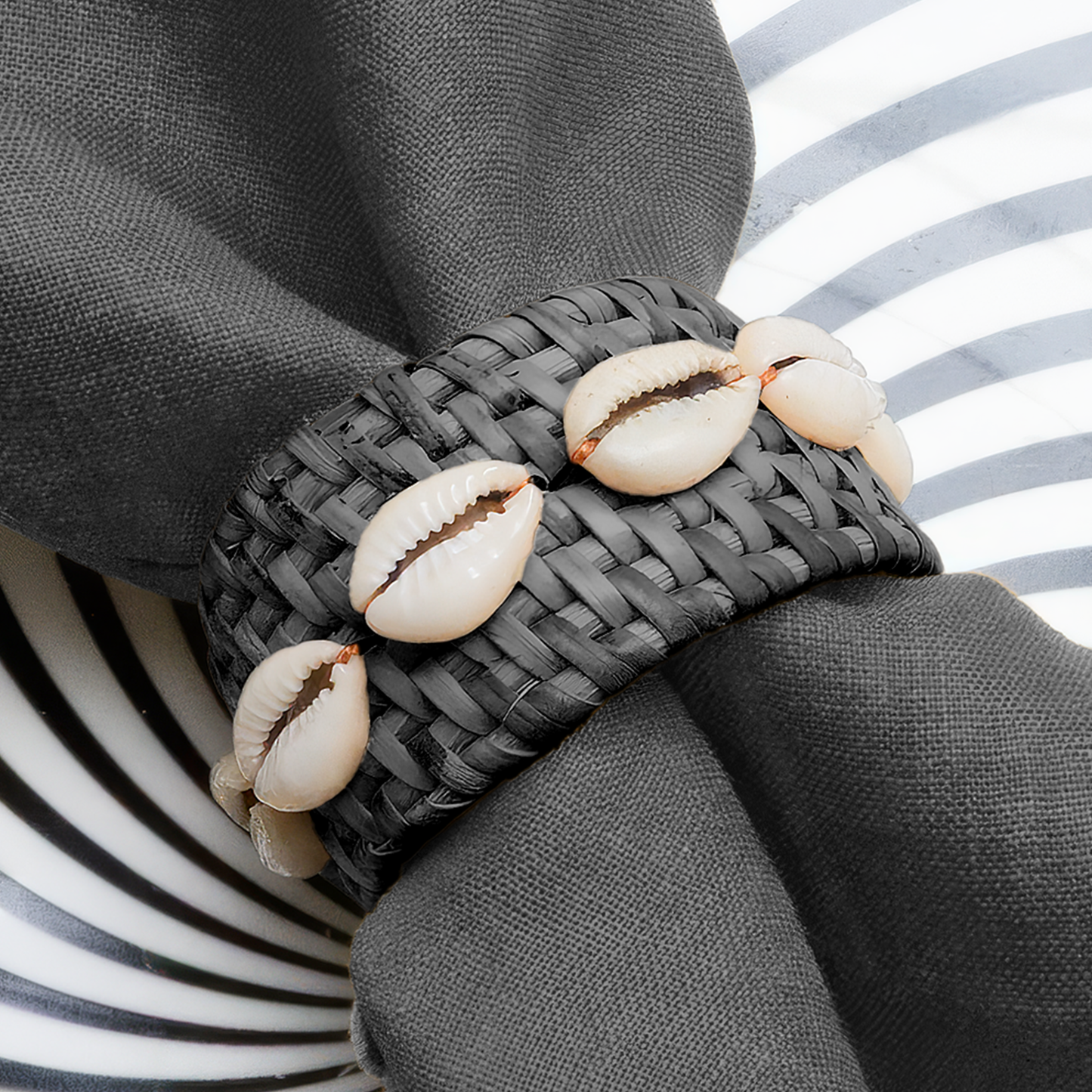 The Black Shell Napkin Ring