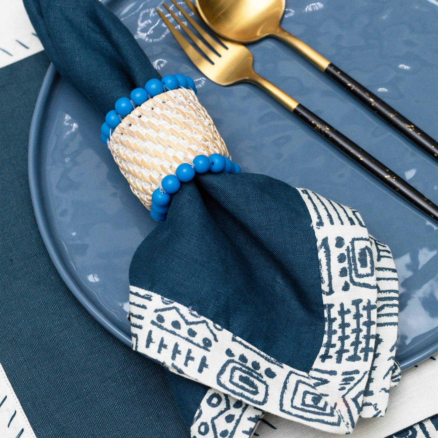 The Blue Wing Teal Masai Napkin Set - Set of 2