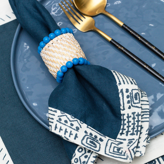 The Blue Wing Teal Masai Napkin Set - Set of 2