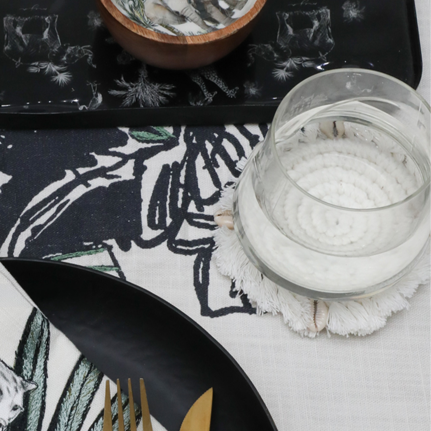 Macrame Beaded Coaster