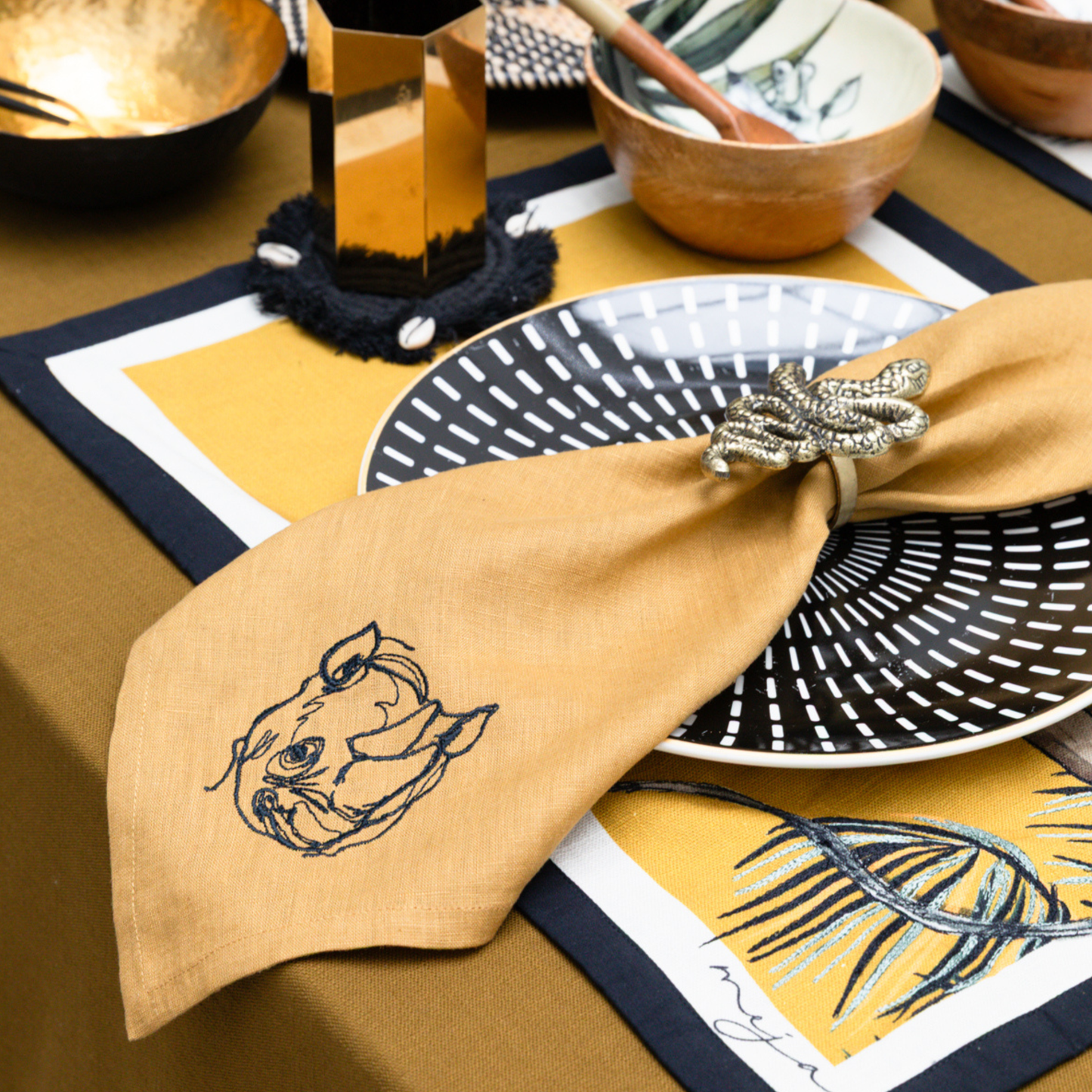 The Horn Dinner Napkin - Set of 2