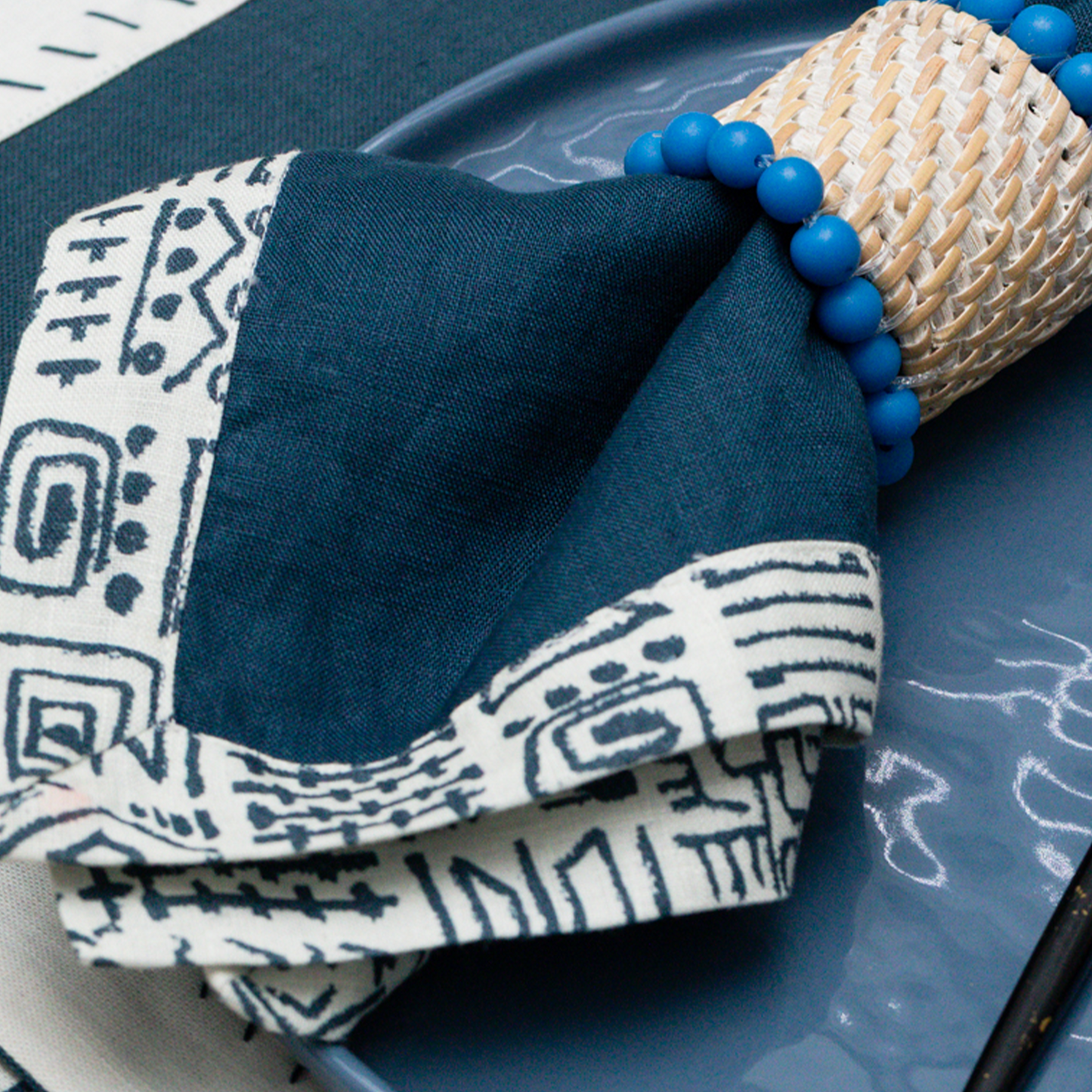 The Blue Wing Teal Masai Napkin Set - Set of 2