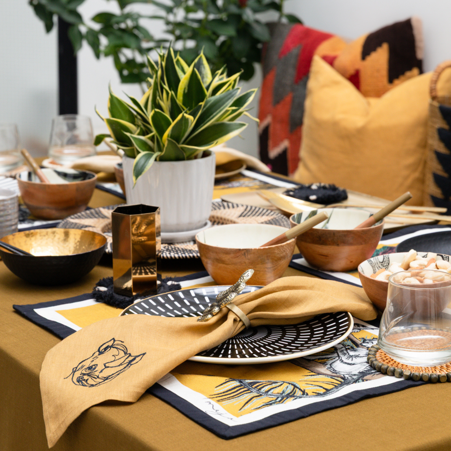 The Black Hammered Brass Tray