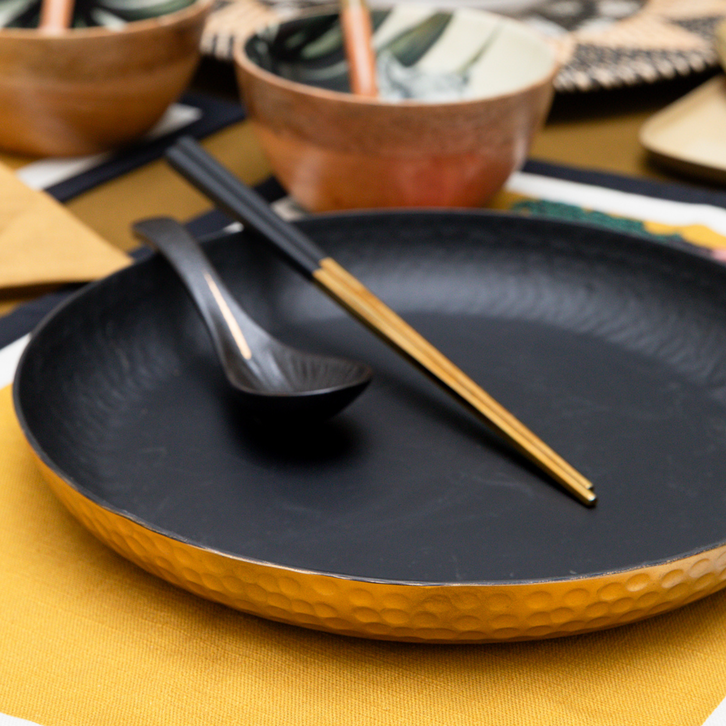The Black Hammered Brass Tray